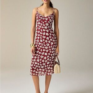 J.crew Collection slip dress in daisy-print chiffon